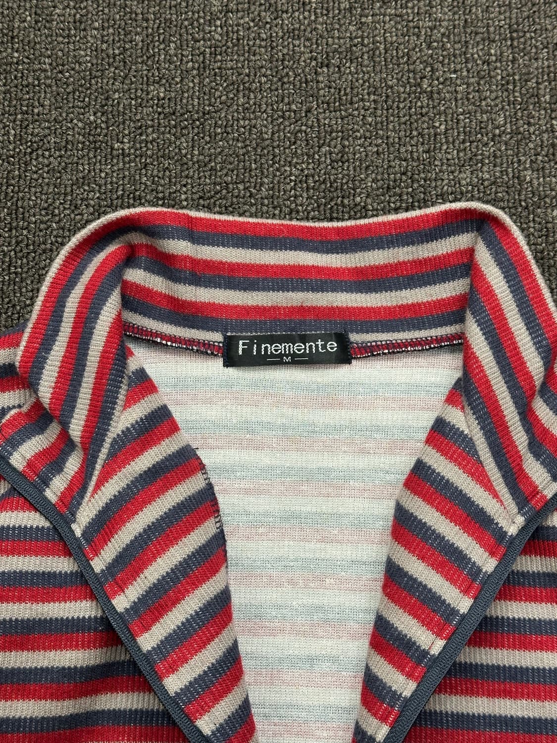 M)Japanese vintage 여성 멀티 스트라이프 하프집업 롱슬리브 상품이미지3