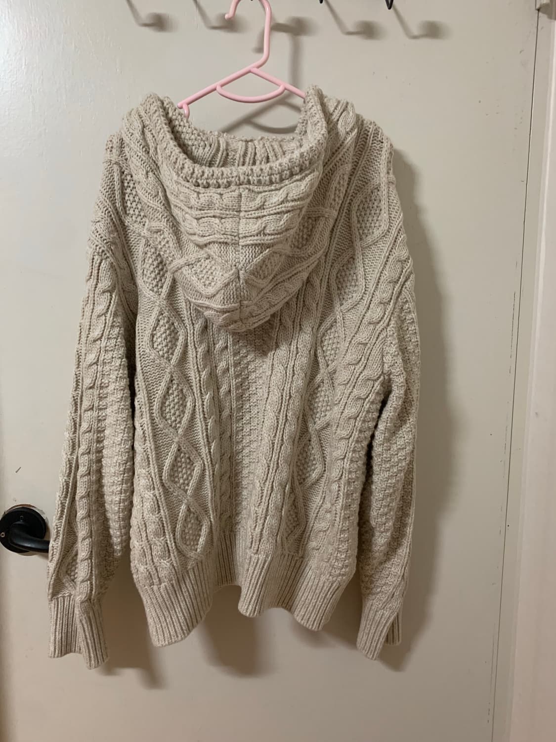 트릴리온 케이블 투웨이 후드 집업 니트 XL 크림 상품이미지2