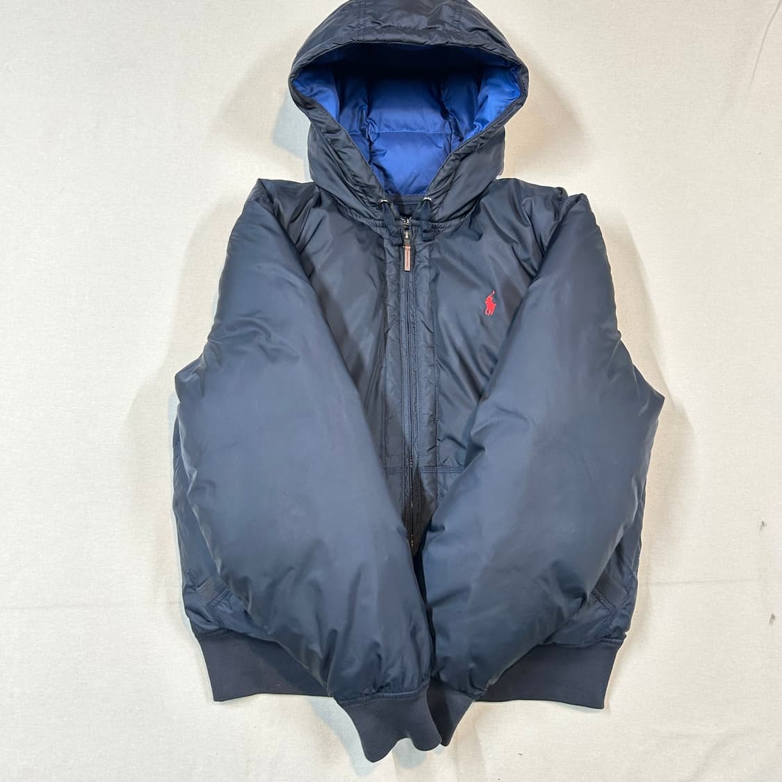 L) 폴로 랄프로렌 네이비 후드 덕다운 패딩 점퍼 상품이미지3
