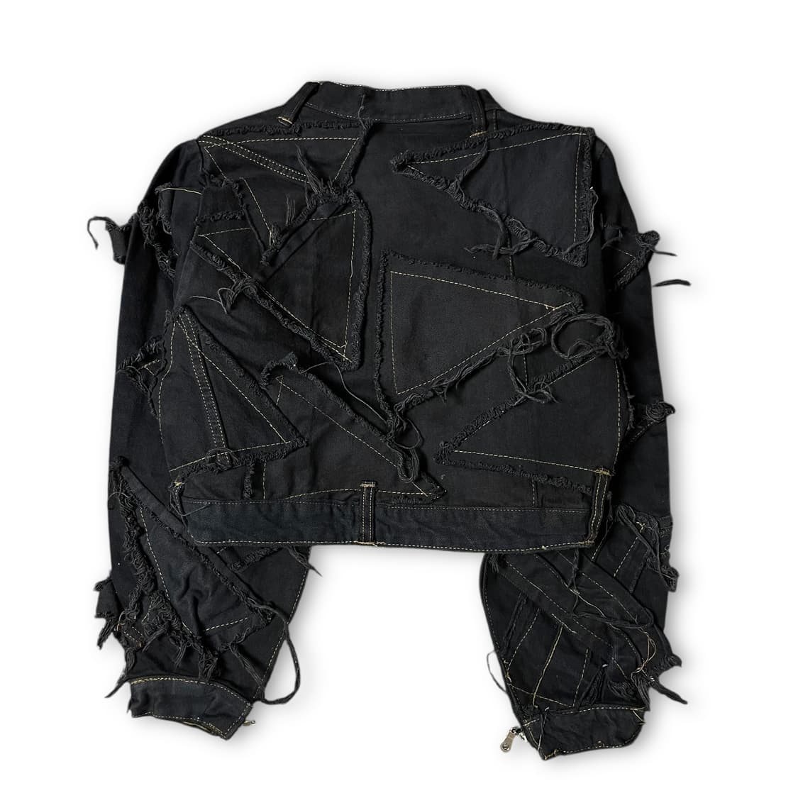 빈티지 흑청 리워크 커스텀 크롭 데님 자켓 상품이미지2