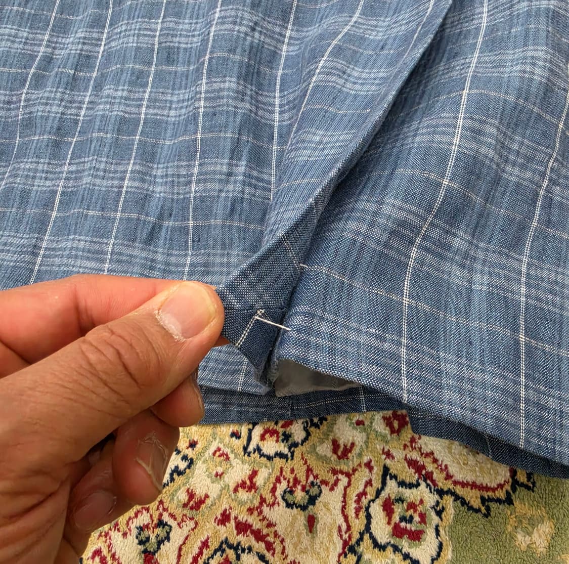 [새상품/최종할인] 브룩스브라더스 리젠트핏 블루체크 린넨 자켓 42R  상품이미지8