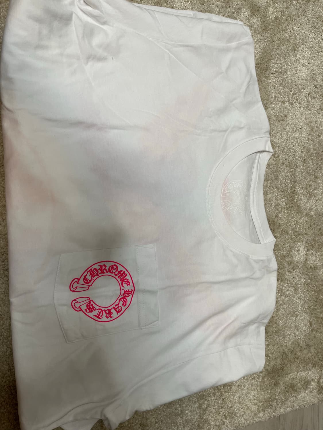 크롬하츠 홀스슈 롱 슬리브 화이트 / 핑크 L사이즈 상품이미지3