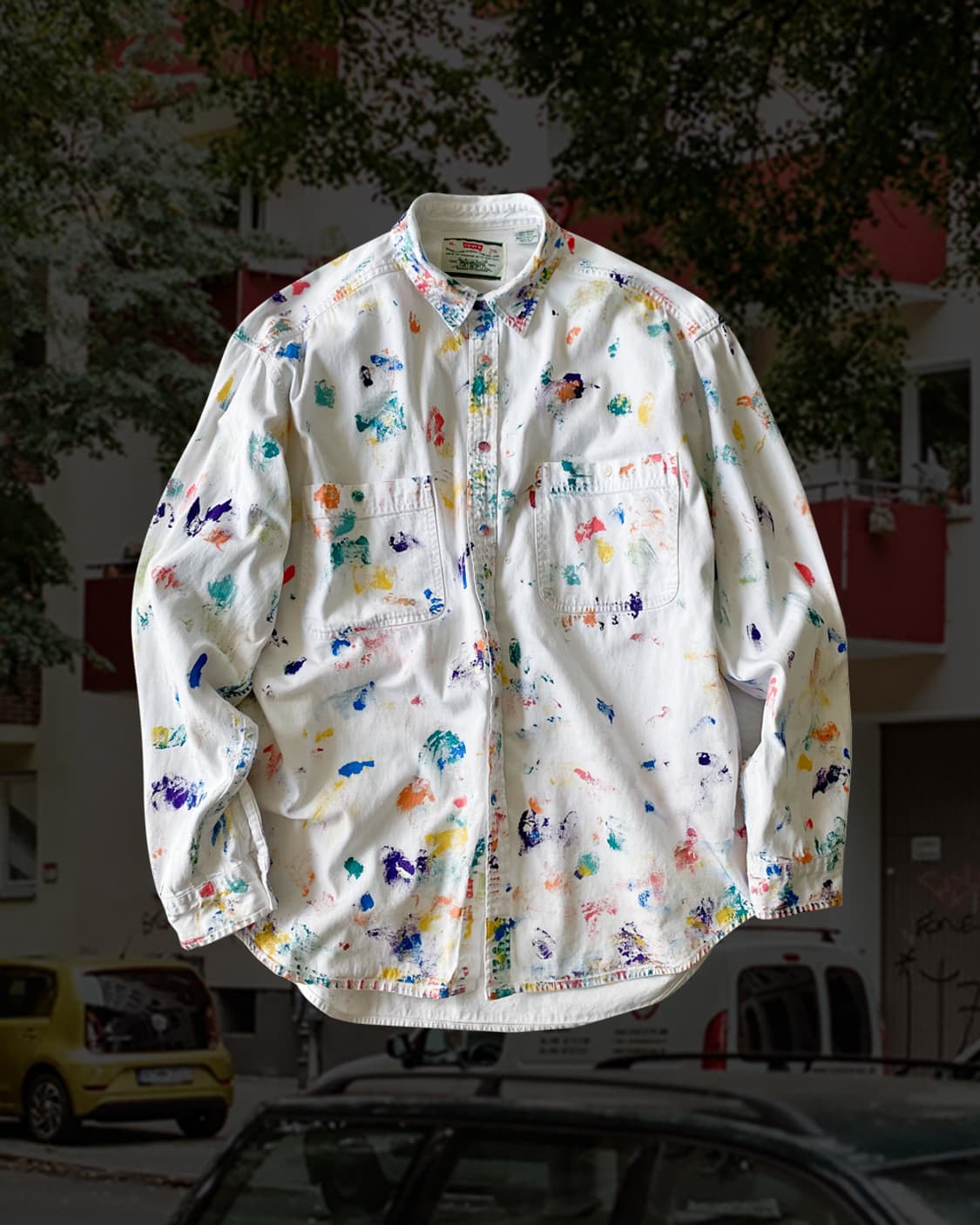 리바이스 페인팅 화이트 셔츠 상품이미지1