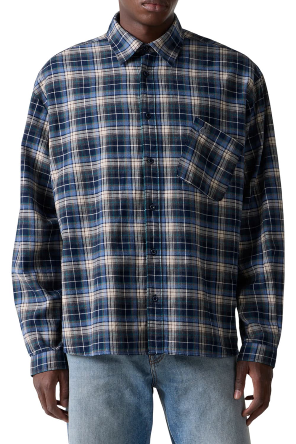 [L] ERL 플레이드 셔츠 블루 상품이미지8