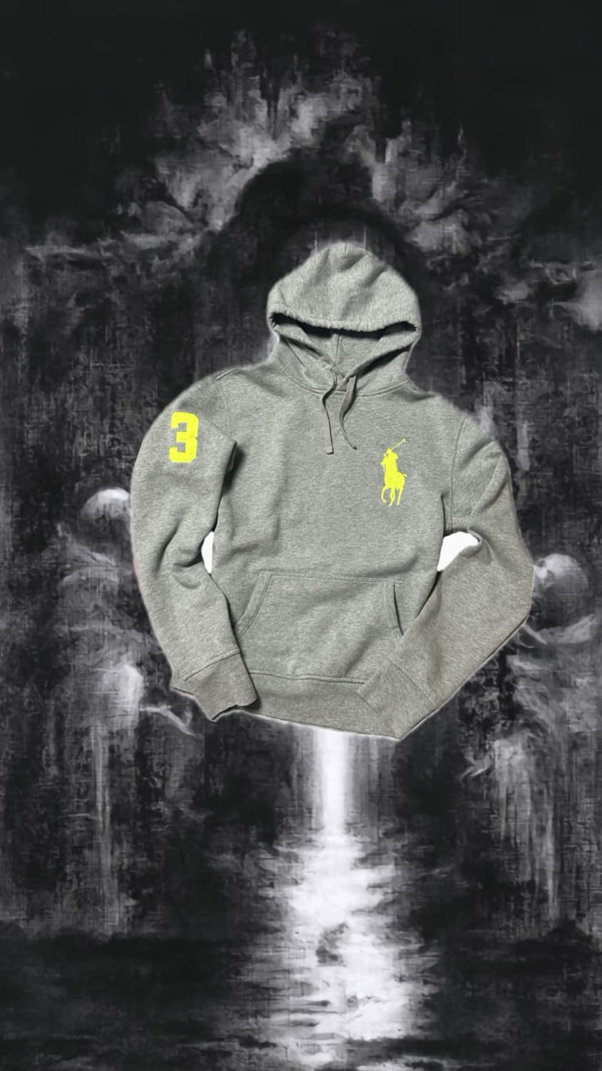 Polo gray&neon hoodie 상품이미지1