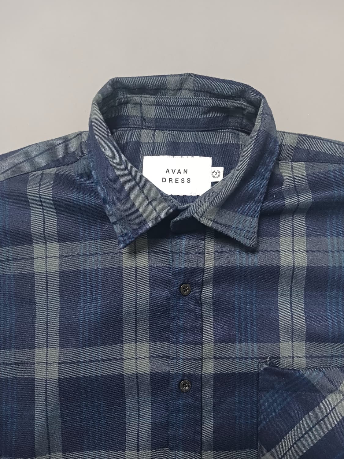 [프리] 어반드레스 어스틴 체크 셔츠 네이비 오버핏 상품이미지2