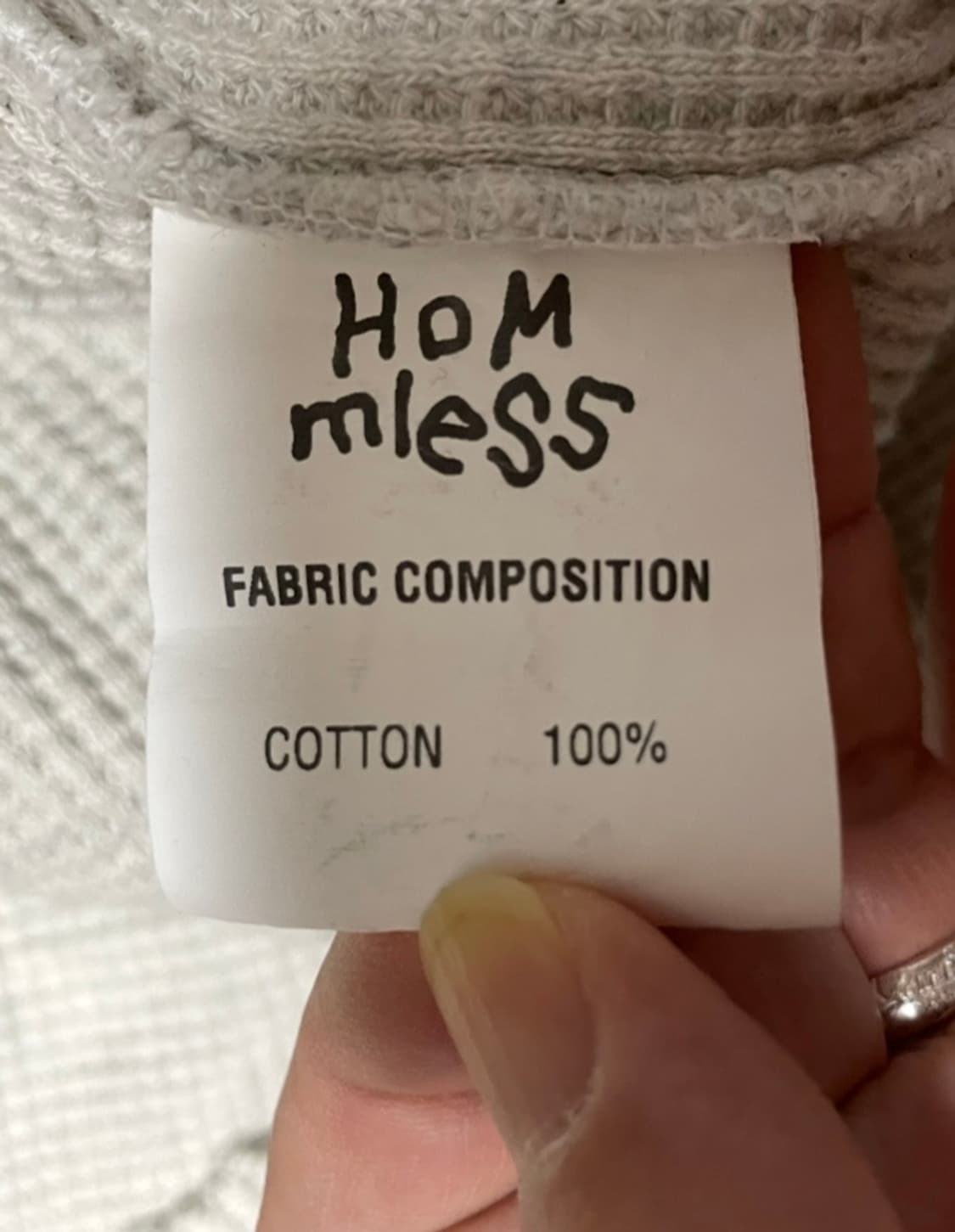 홈리스 헤비 와플 롱슬리브 데미지드 에크루 상품이미지4