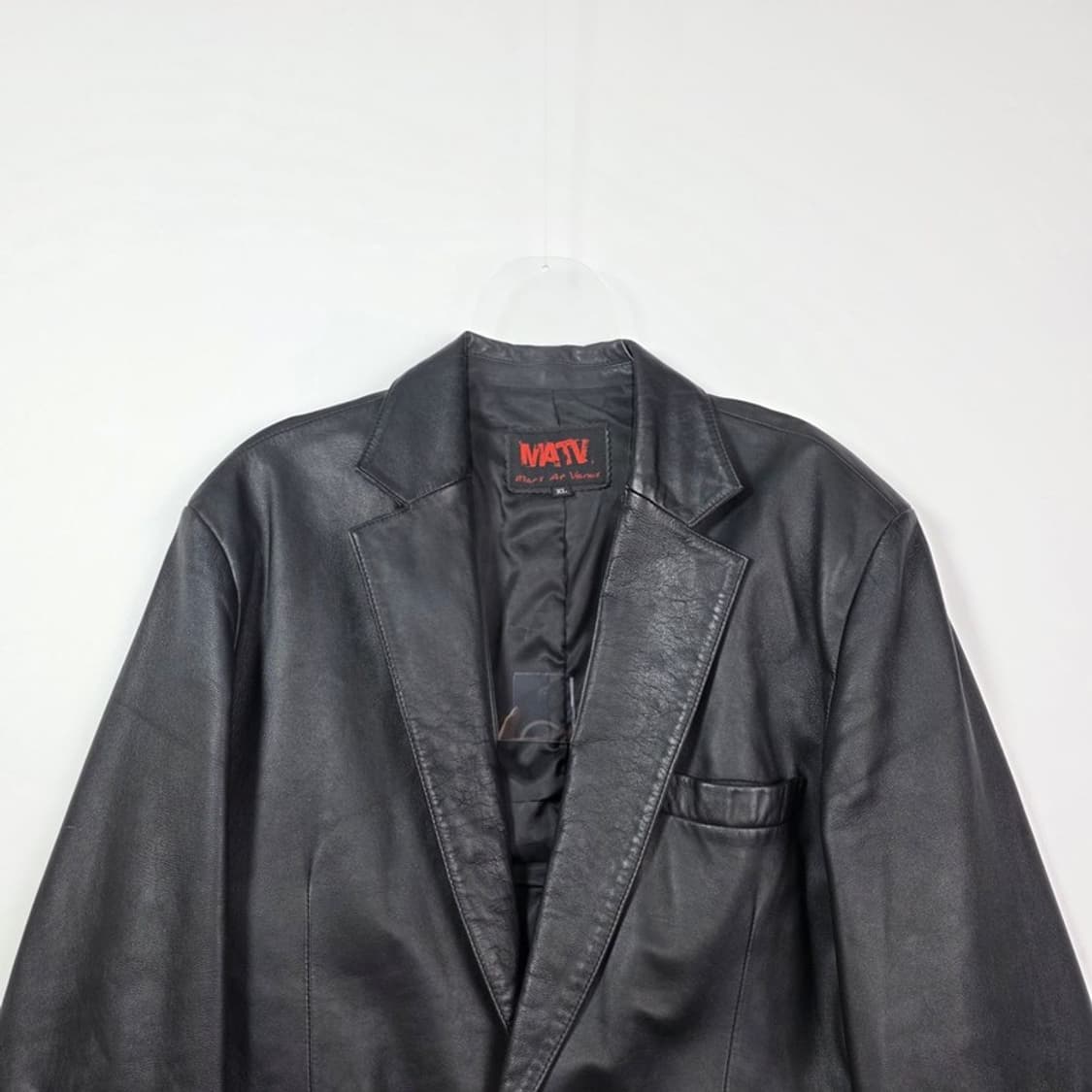 MATV Mars At Venus 블랙 레더 블레이저 자켓 XL 상품이미지3