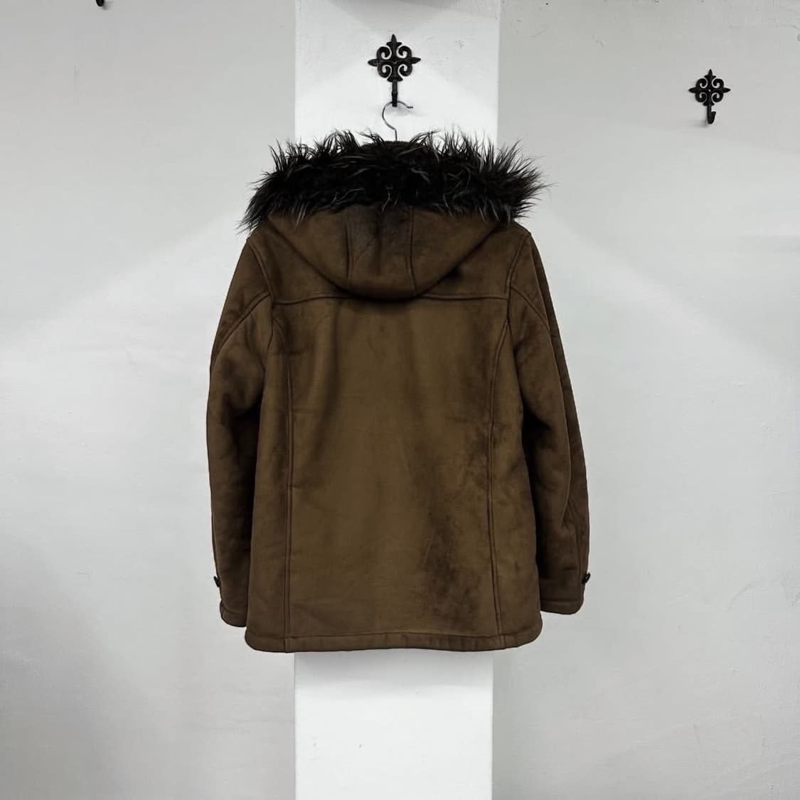 mustard khaki fur hood jacket 상품이미지2