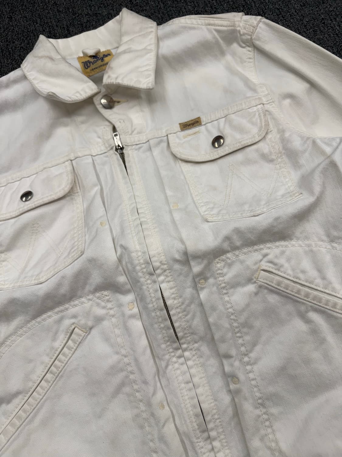 OS)랭글러 빈티지 124MJ 화이트 데님 트러커 자켓 상품이미지4