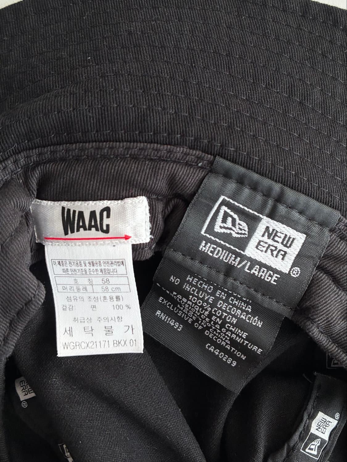 M/L) 왁 WAAC 뉴에라 버킷햇 벙거지 블랙 상품이미지4