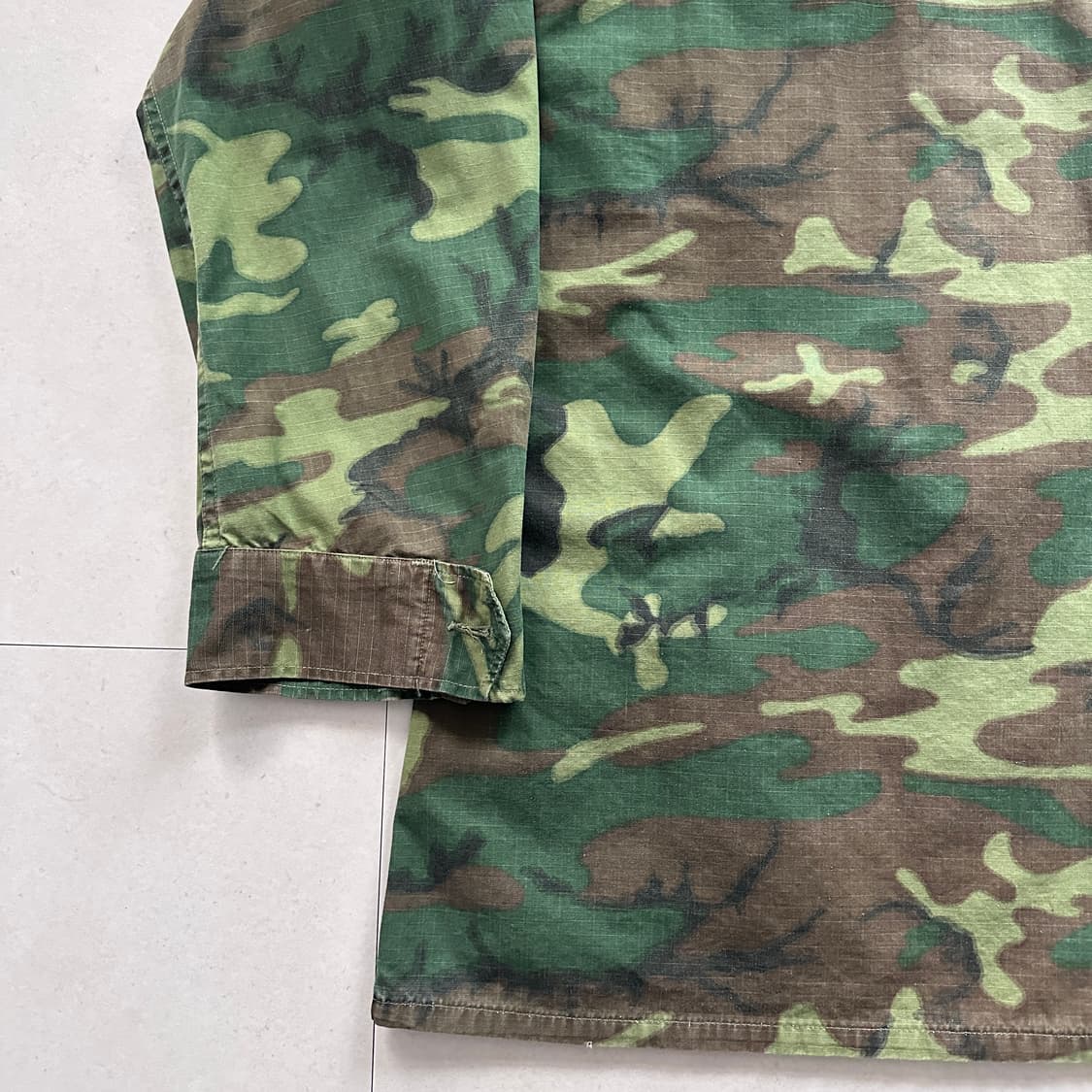 60s 미군 오리지널 베트남전 ERDL 패턴 정글 퍼티그 자켓 미디움 롱 상품이미지9