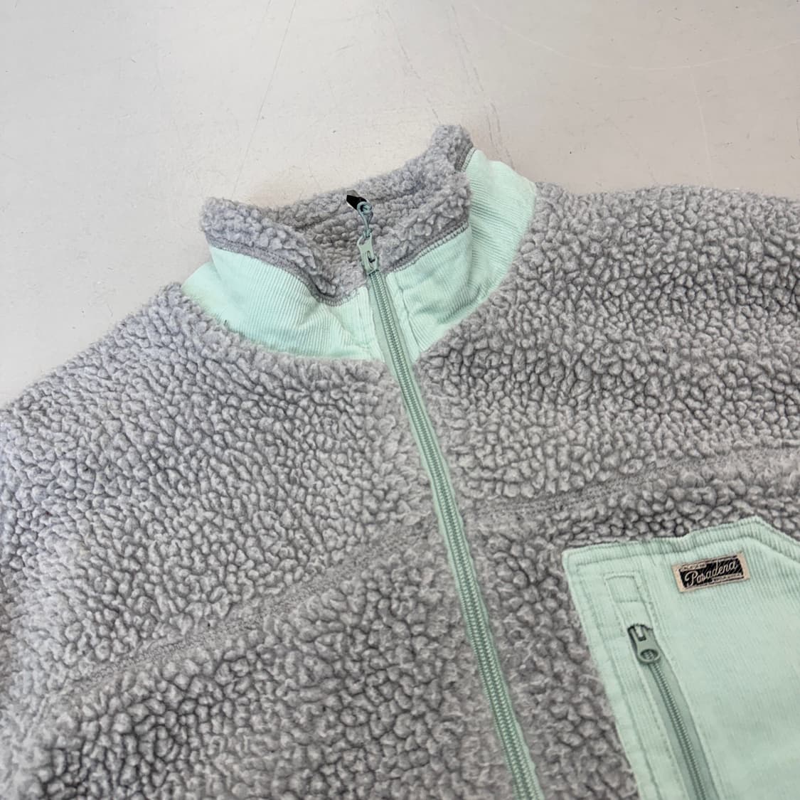 골든베어 민트 그레이 배색 플리스 자켓 상품이미지3