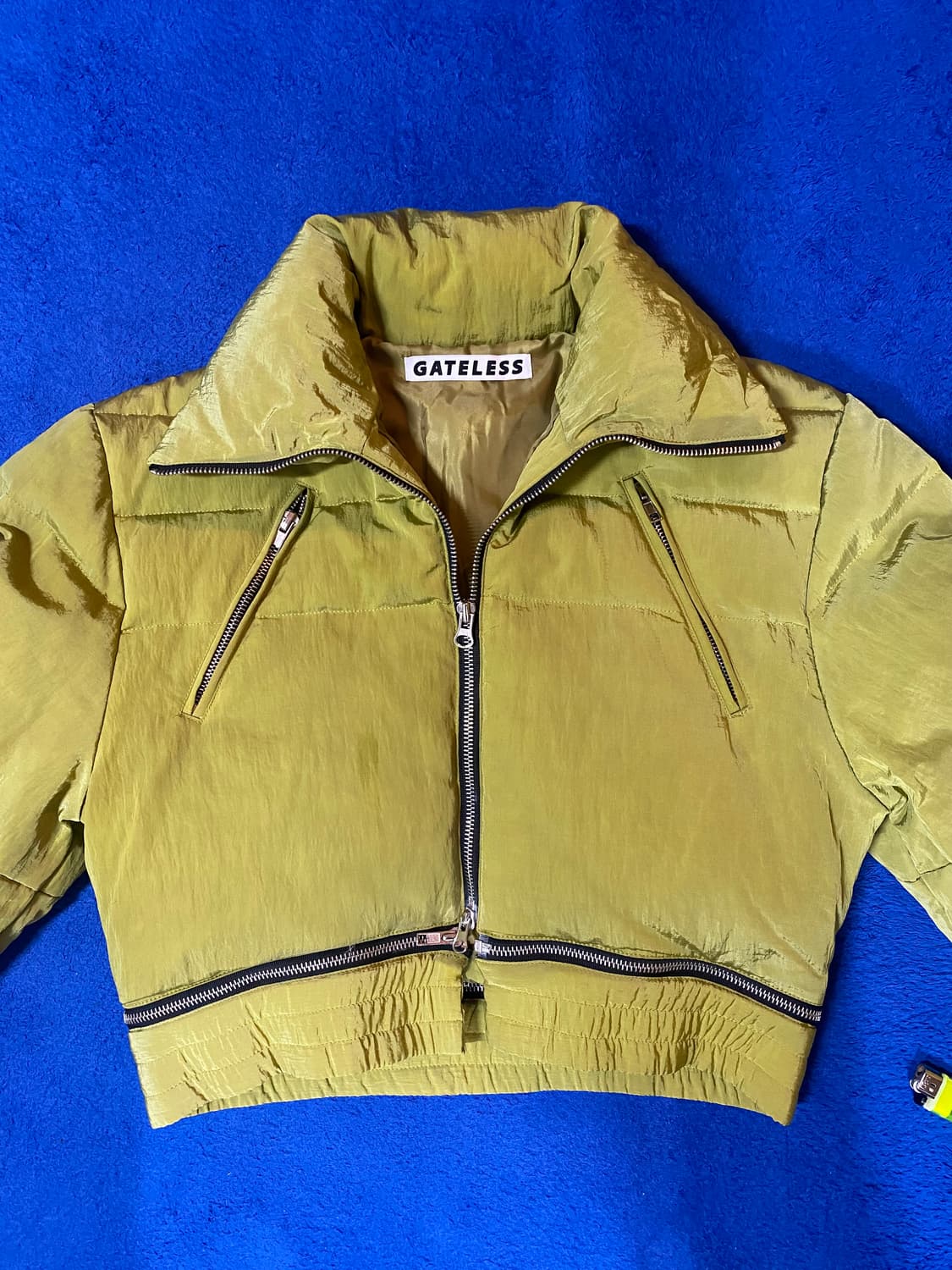 Gateless 게이트리스 덕다운 크롭 패딩 그린 상품이미지1