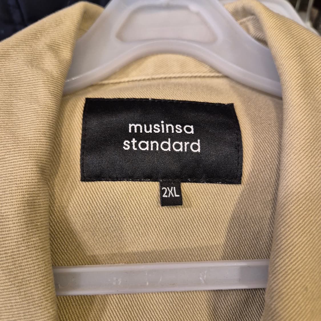 2XL(착샷잇음) 무신사 베이지 면 트러커자켓  상품이미지4