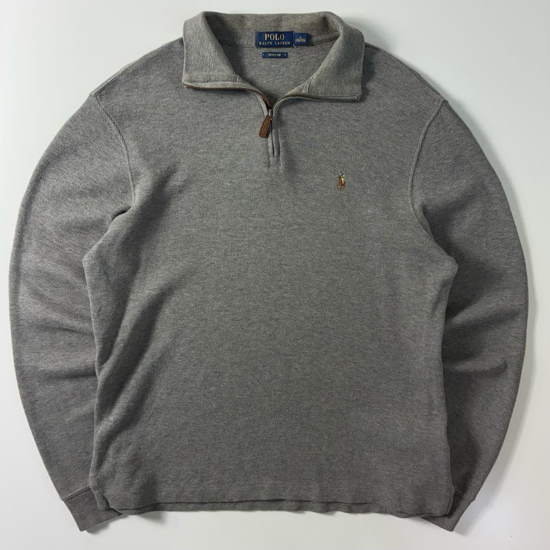 Polo  폴로 랄프로렌 자수 코튼 에스테이트 립 그레이 반집업 상품이미지1