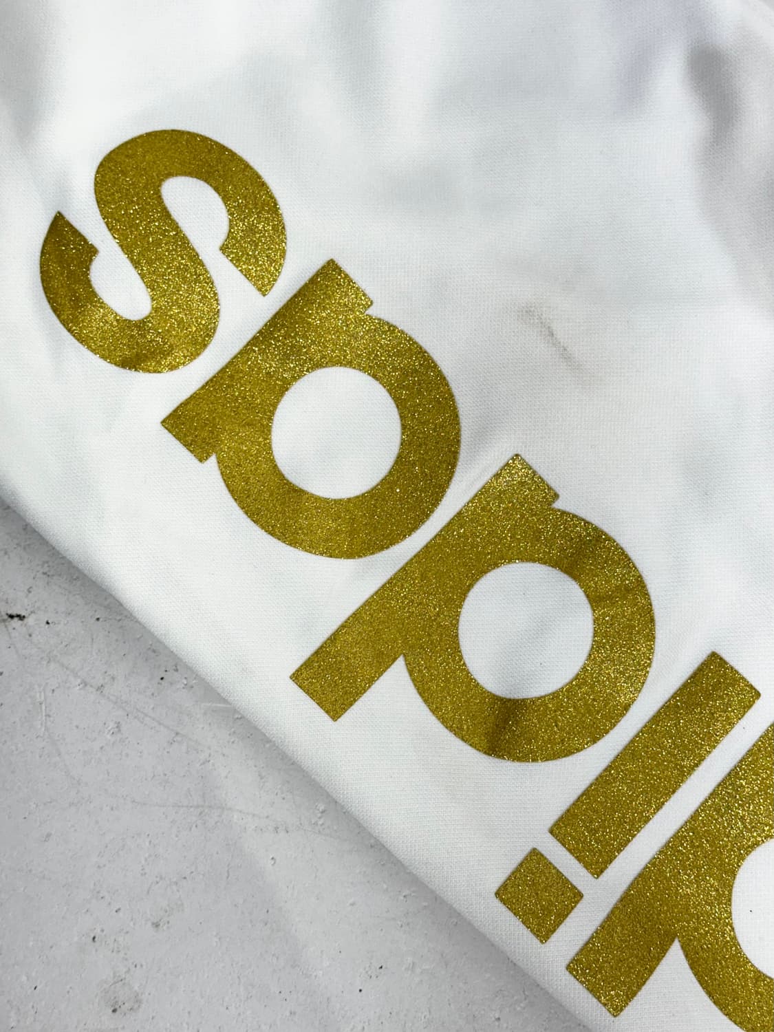 아디다스 화이트 골드 빅 로고 와이드 팬츠 M 상품이미지6