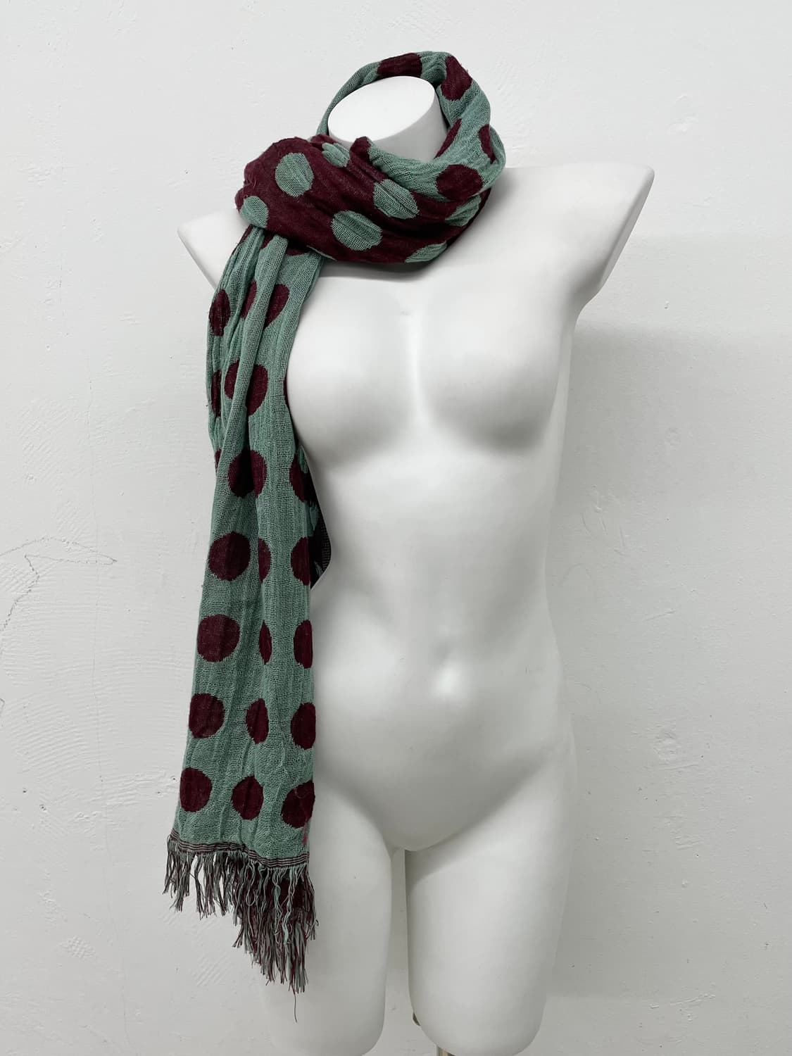 배색 도트 니혼진 머플러  상품이미지4