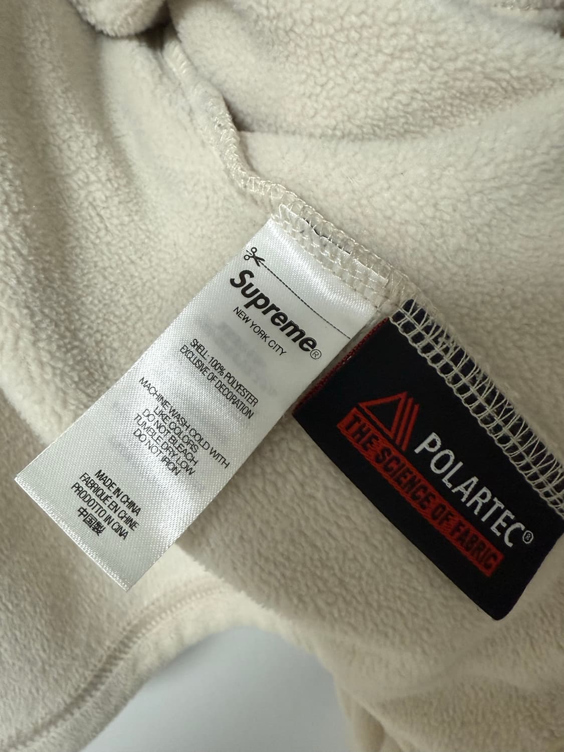 슈프림 폴리텍 아이보리 후리스 상품이미지6