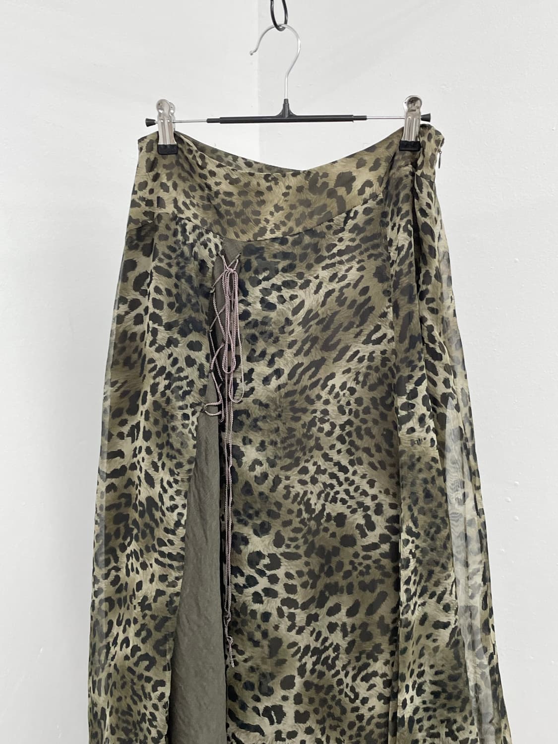 그린 레오파드 아일렛 쉬폰 스커트 상품이미지6