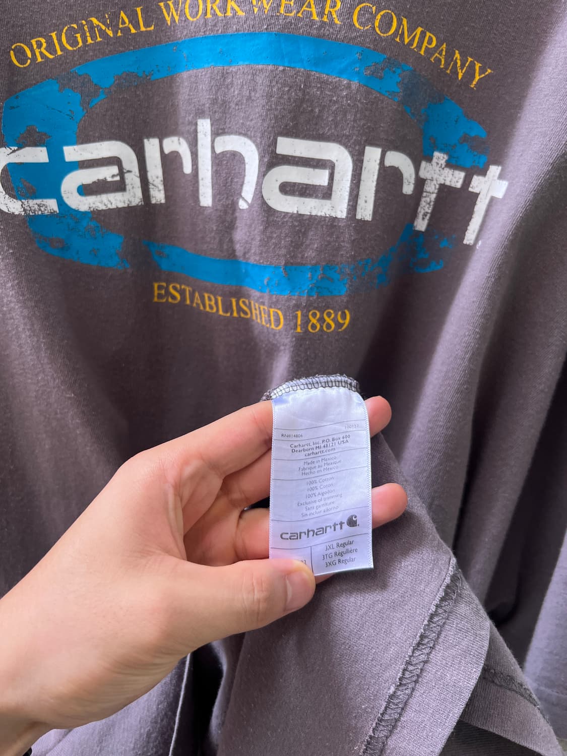 [3XL]칼하트 USA 오리지널핏 스펠아웃 프린팅 빅사이즈 티셔츠 상품이미지4