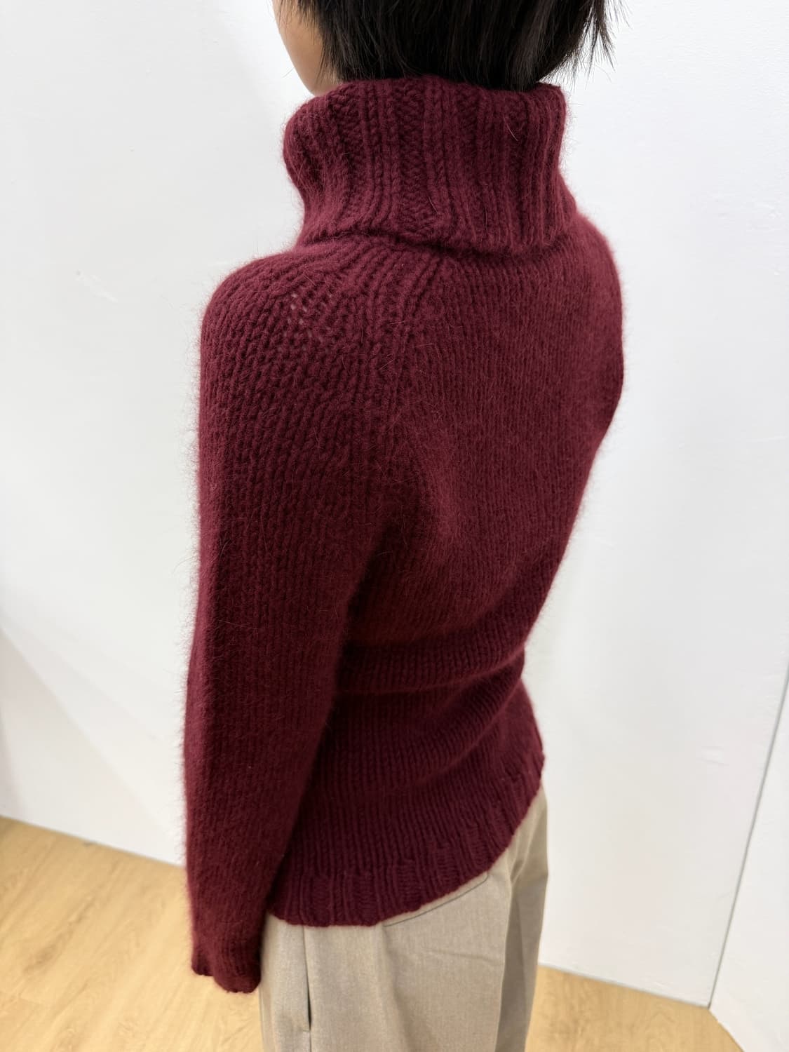body dressing burgundy angora knit 상품이미지3
