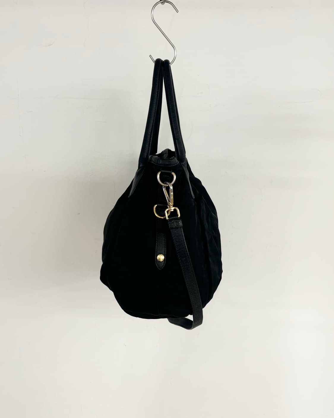 프라다 빈티지 블랙 포코노 가죽끈 숄더백 상품이미지5