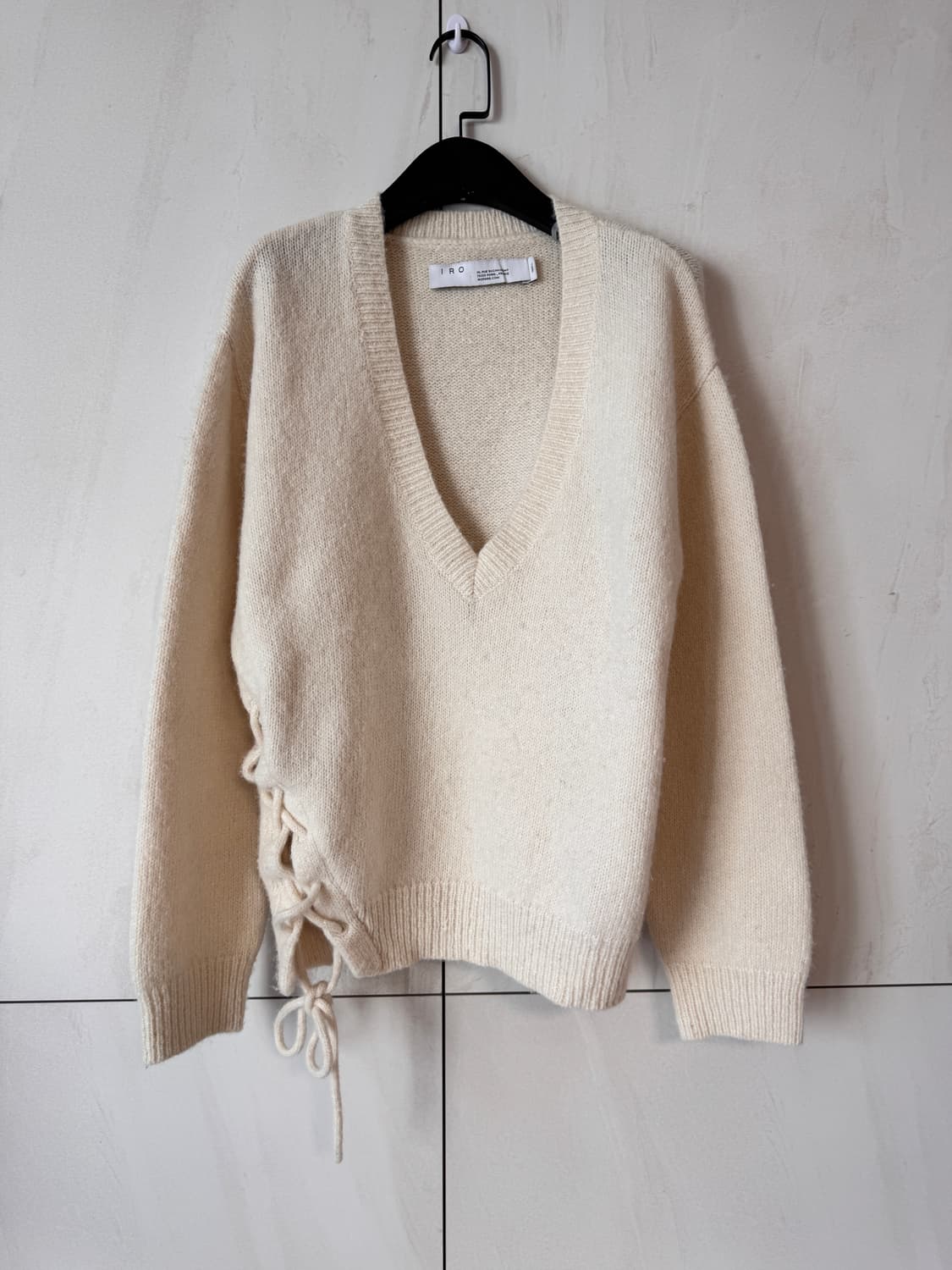 IRO 새상품 컨디션 Mylo 아이보리 레이스업 니트 S(55,66사이즈 상품이미지7