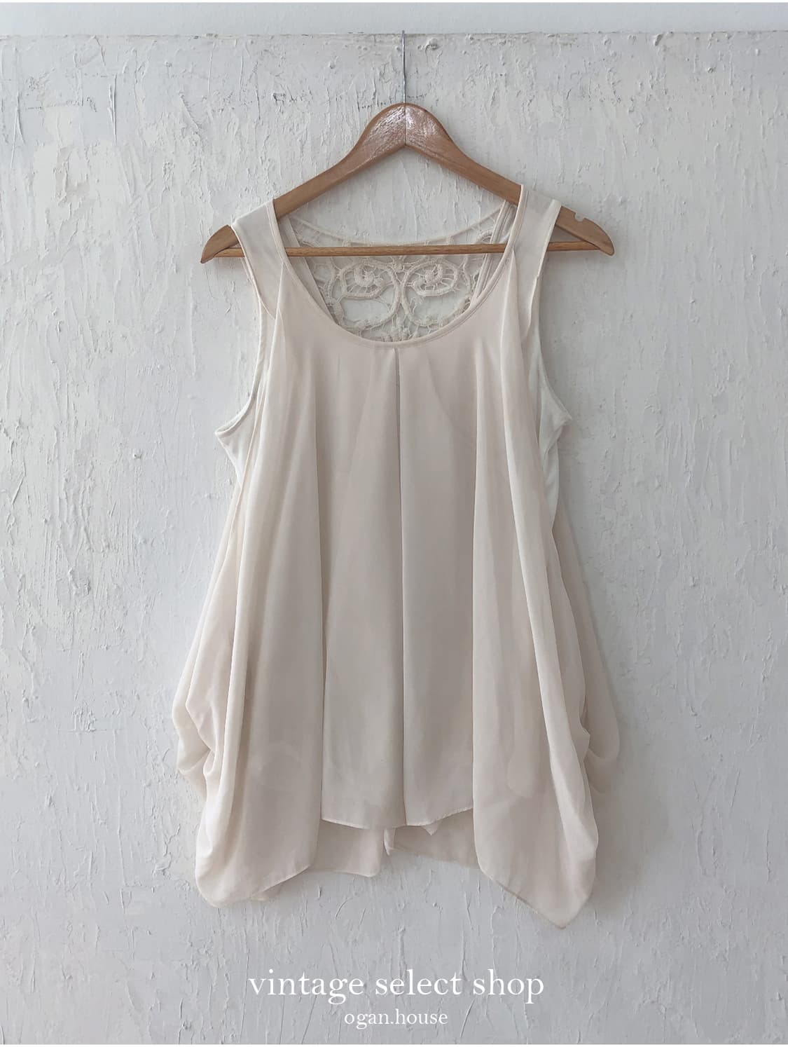 vintage lace chiffon sleeveless blouse 상품이미지1
