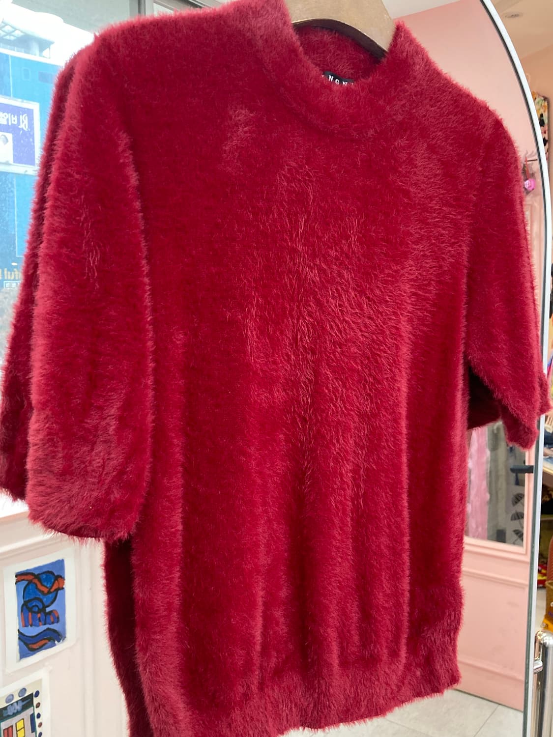 크리스마스 연말 앙고라 반팔 니트 상품이미지3