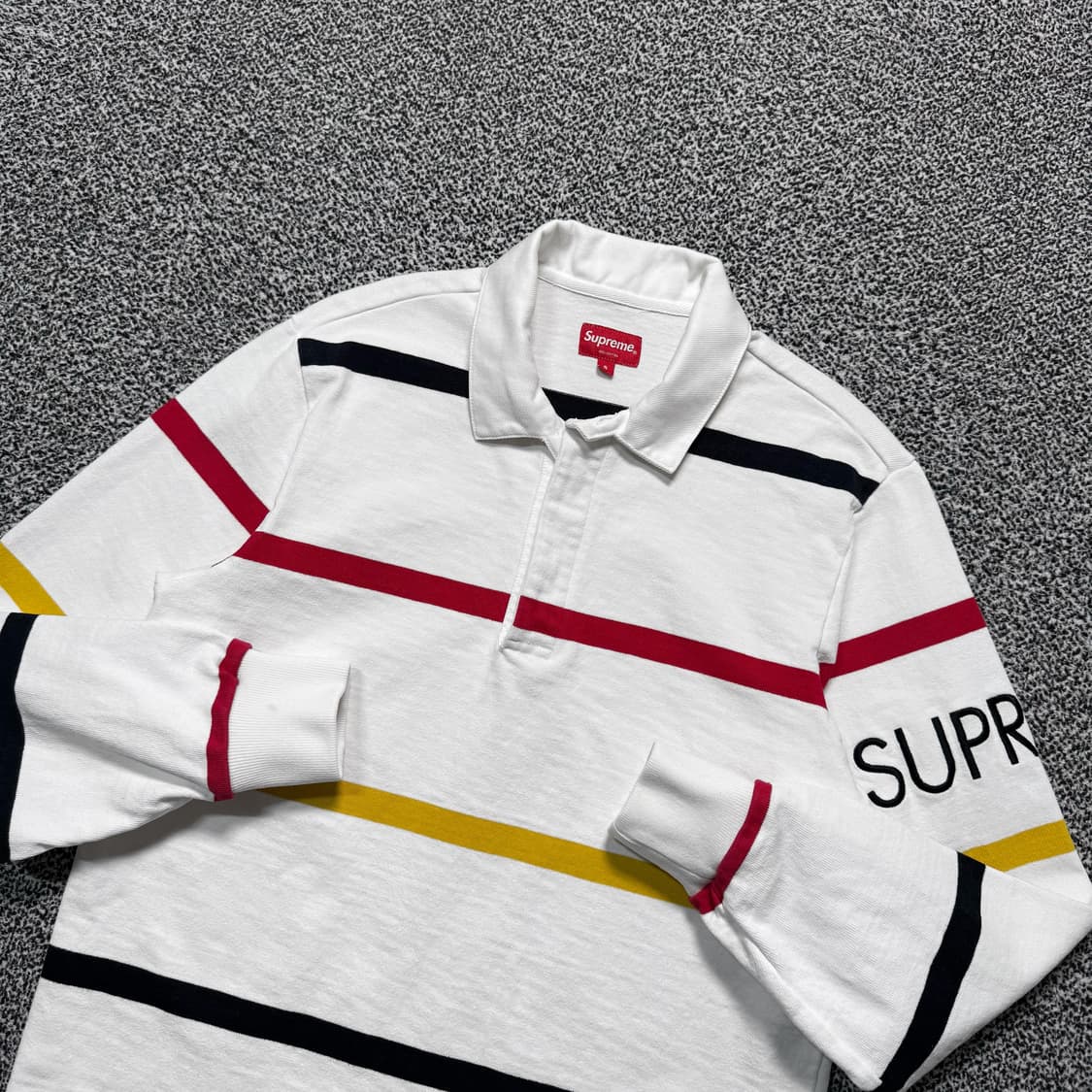 Name : 슈프림 스펠아웃 완장 스트라이프 럭비 카라티 :) 상품이미지2