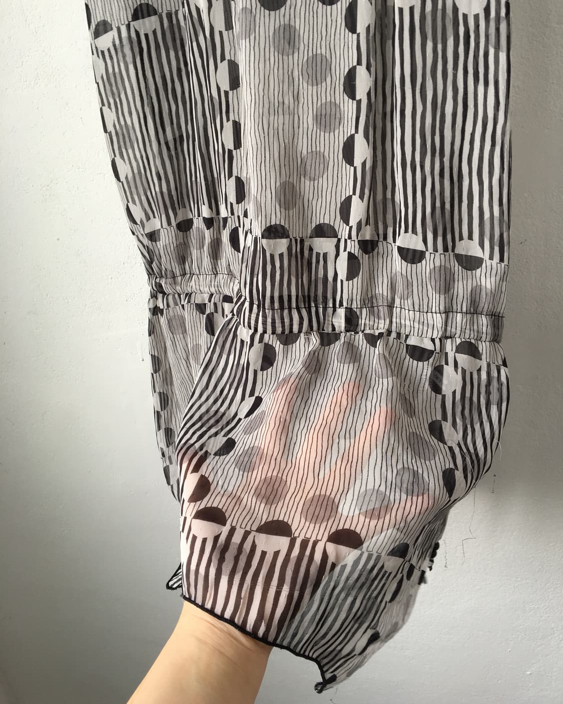 Dot pattern mixed sleeveelss 상품이미지4