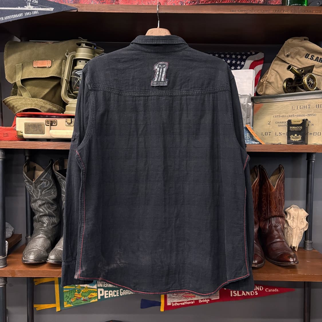 00s 할리데이비슨 Y2K 엠보싱코튼 #1 라이더 셔츠 N457 상품이미지2