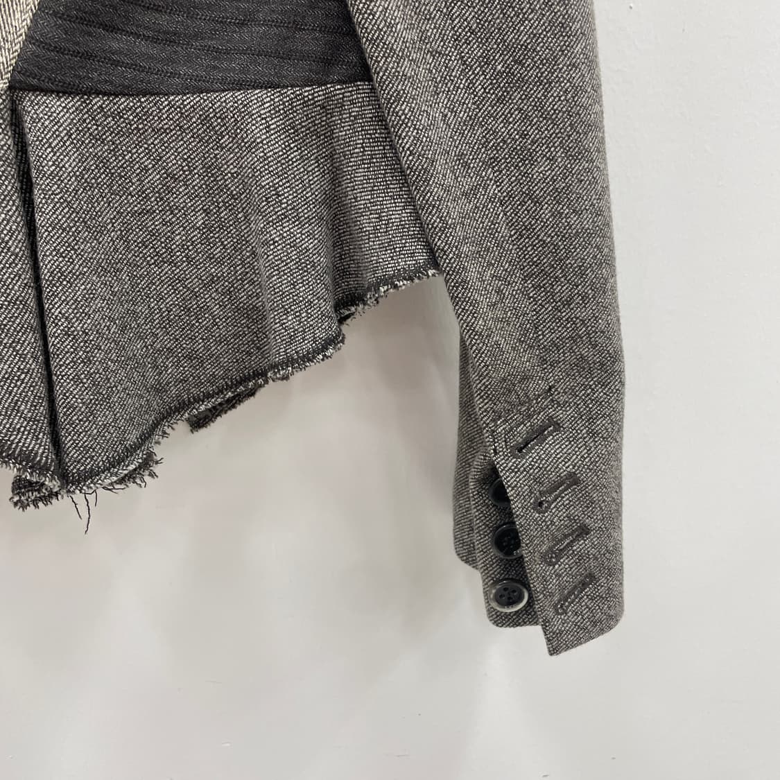 시스템 헤링본 체크 배색 클래식 자켓 상품이미지5