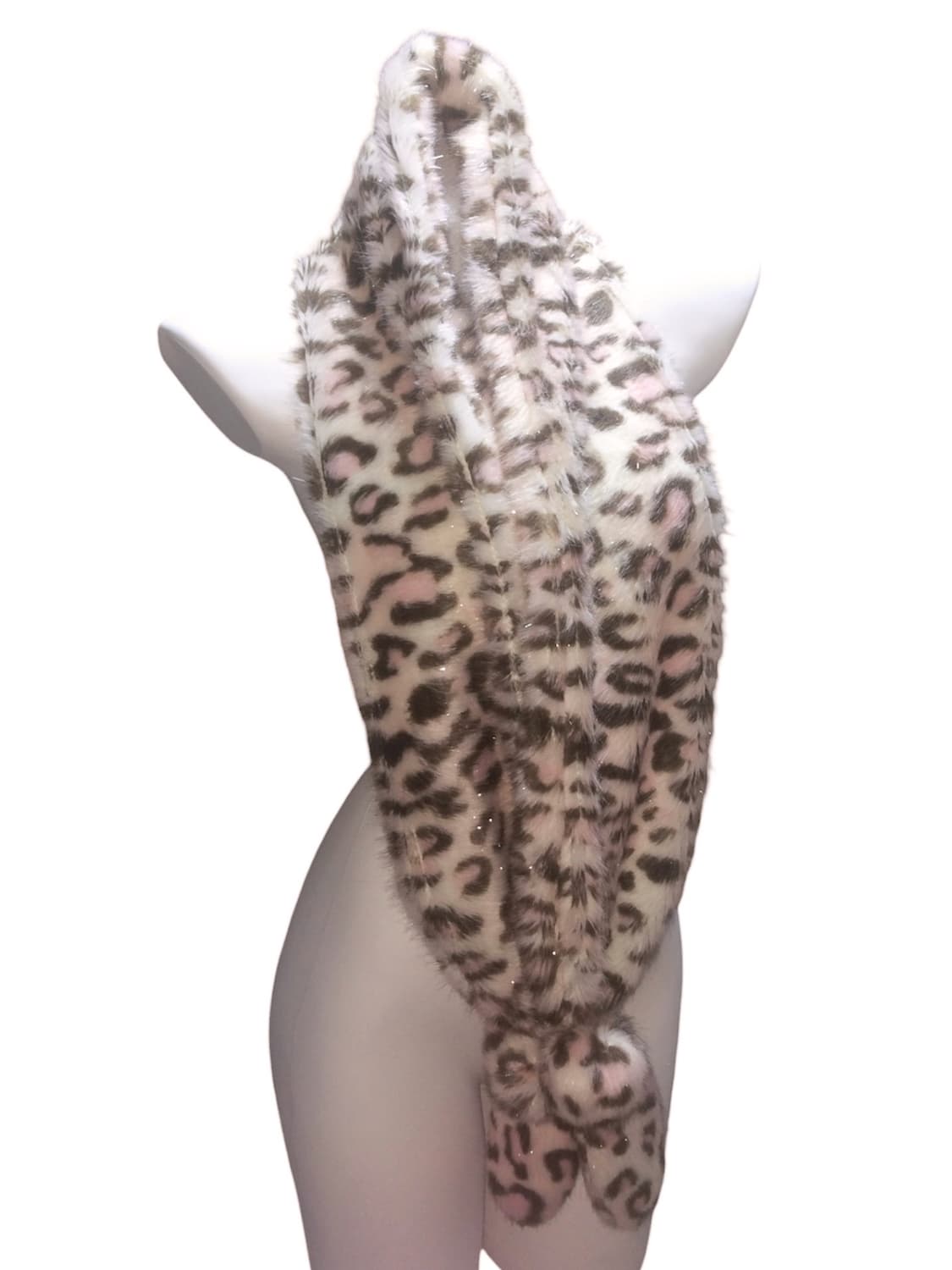 빈티지 호피 글리터 폼폼 머플러 달천 갸루 상품이미지1