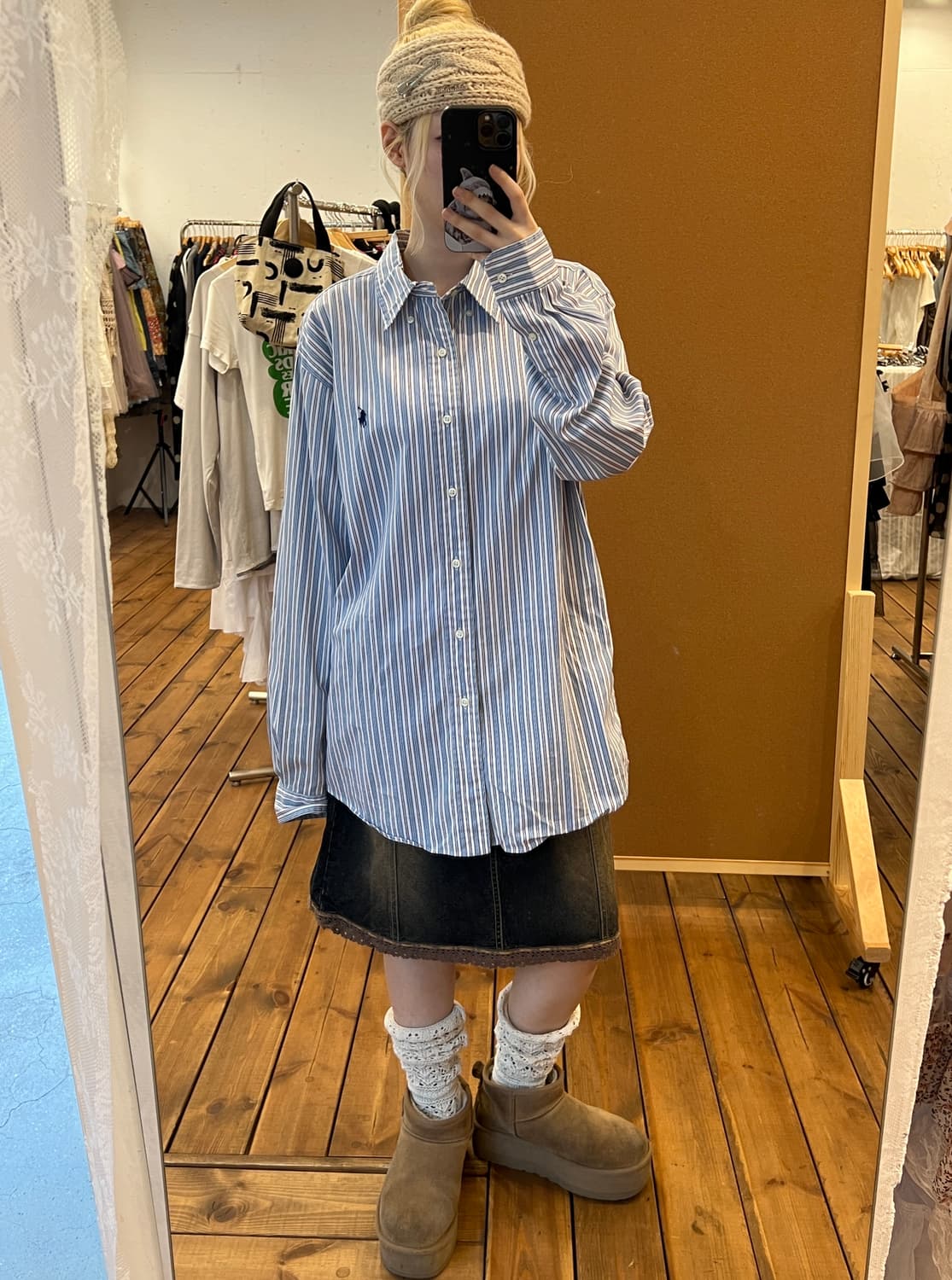 폴로 스카이블루 스트라이프 셔츠 상품이미지3