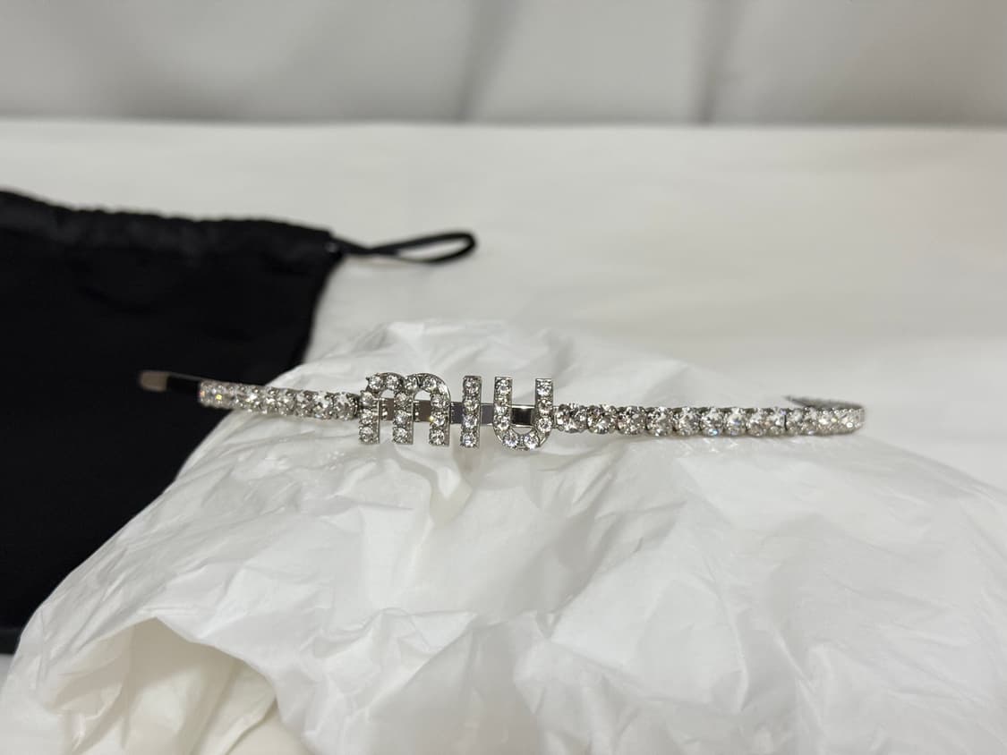 MiuMiu/미우미우 리지드 크리스털 헤어밴드 5JH081 상품이미지5