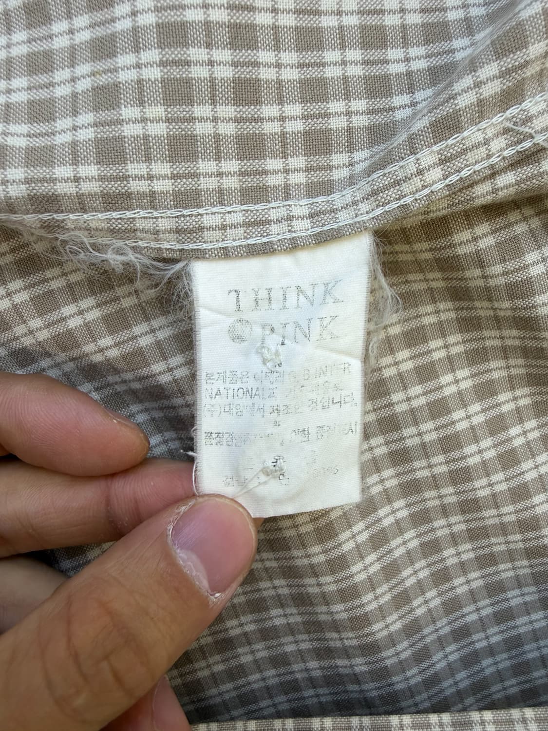 띵크 핑크 투포켓 체크 풀오버 집 셔츠 상품이미지5