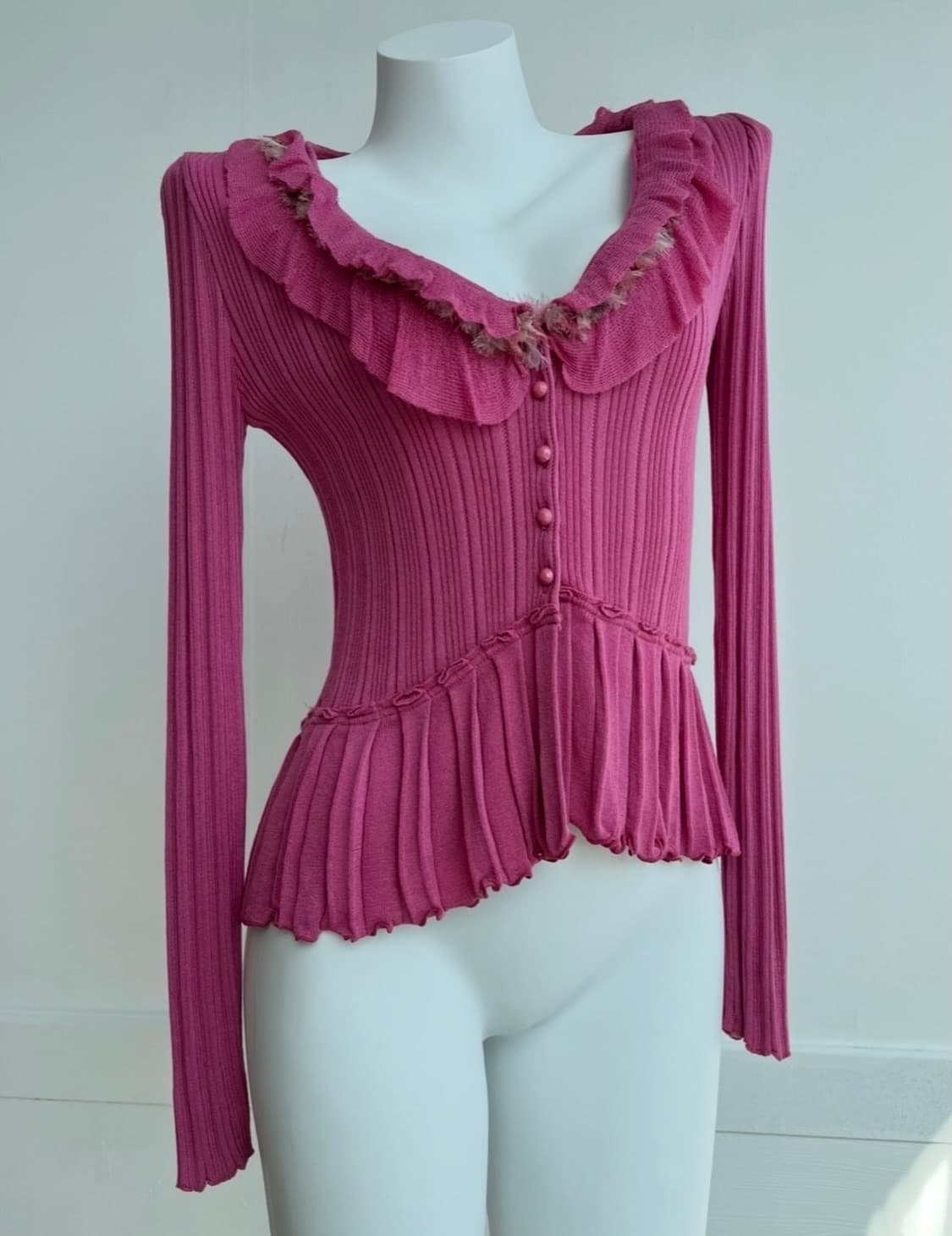 Austin Reed 핑크 프릴 플리츠 가디건 상품이미지1