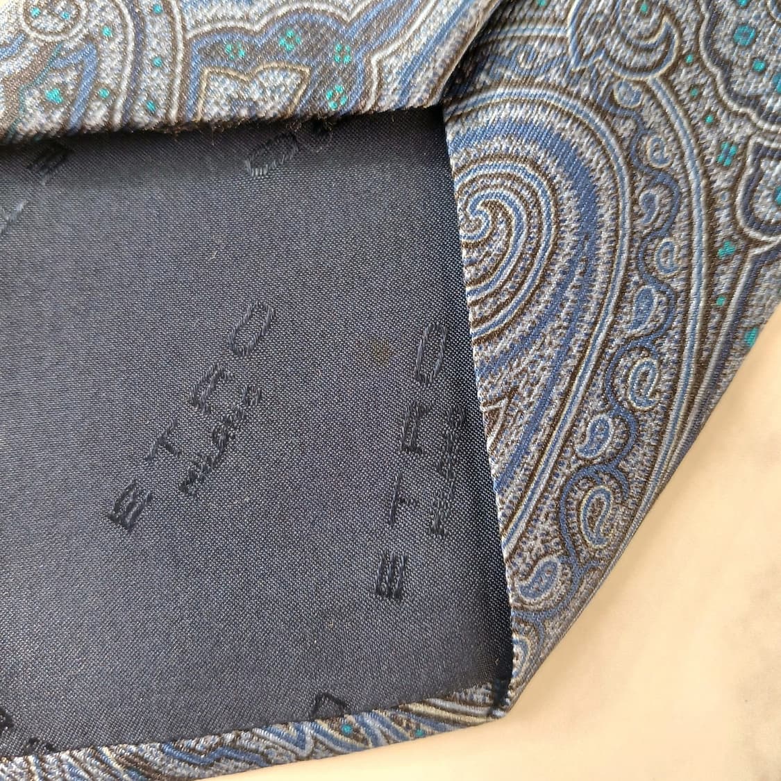 에트로 실크 블루 페이즐리 넥타이 9.6cm A등급 A19485
 상품이미지6