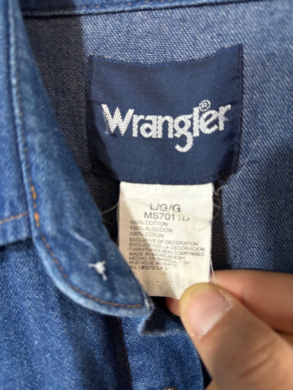 00‘s Wrangler Denim Western Shirt. 상품이미지5