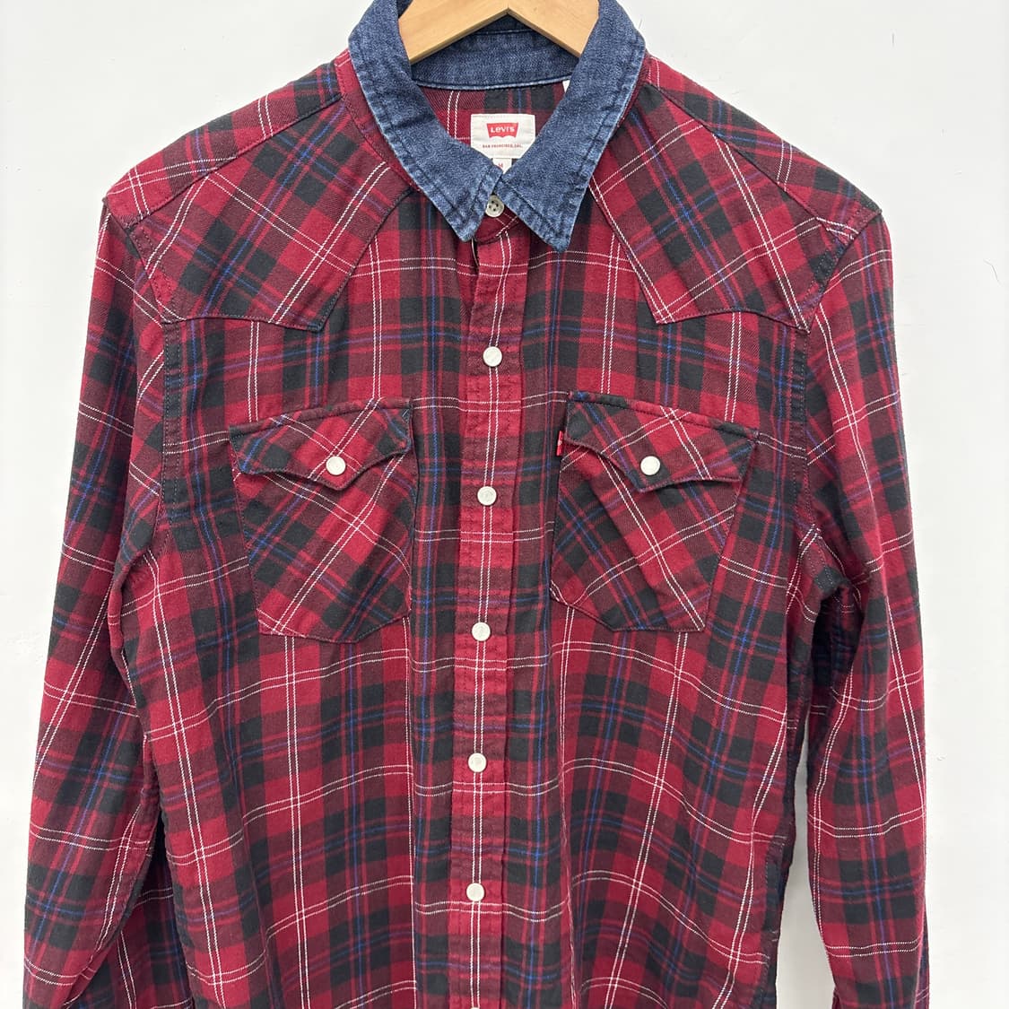 리바이스 체크 셔츠 남방 데님 카라 남성 L 상품이미지2