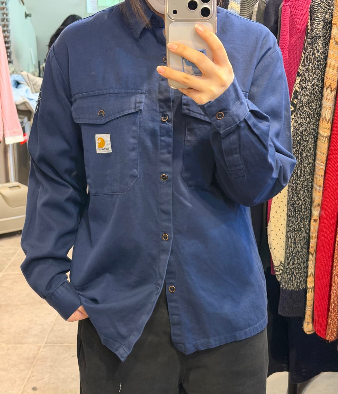 [NO.9] 칼하트 네이비 투포켓 티셔츠 상품이미지3