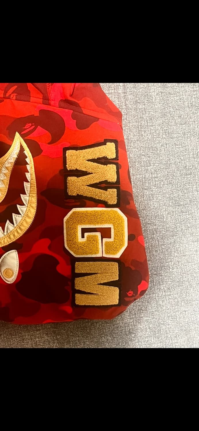 베이프 더블샤크 후드집업 레드 팔아요 상품이미지3