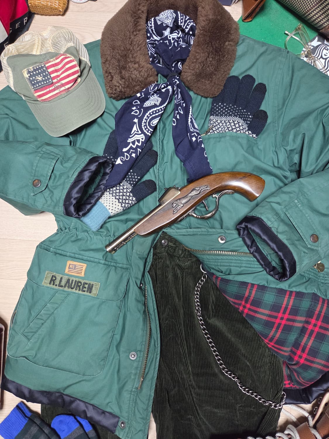 80s POLO RALPH LAUREN 램스 퍼 덕다운 파카 패딩 상품이미지6