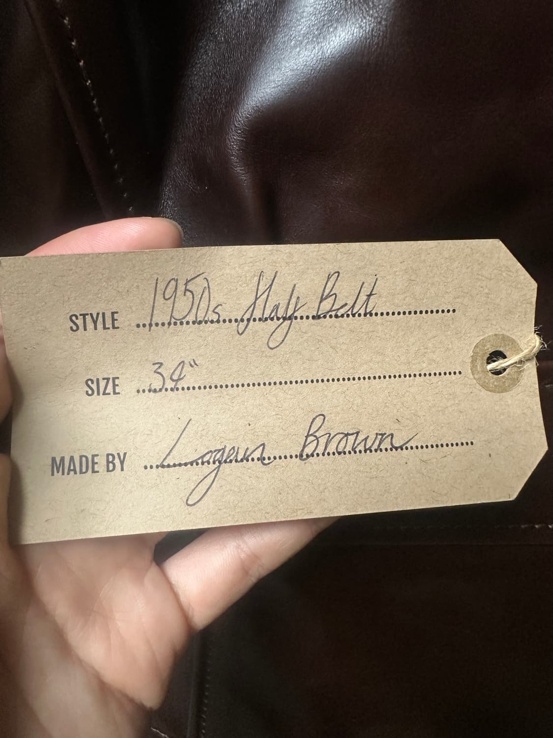 에어로레더 1950 하프벨트 크롬악셀 홀스하이드 브라운 상품이미지4