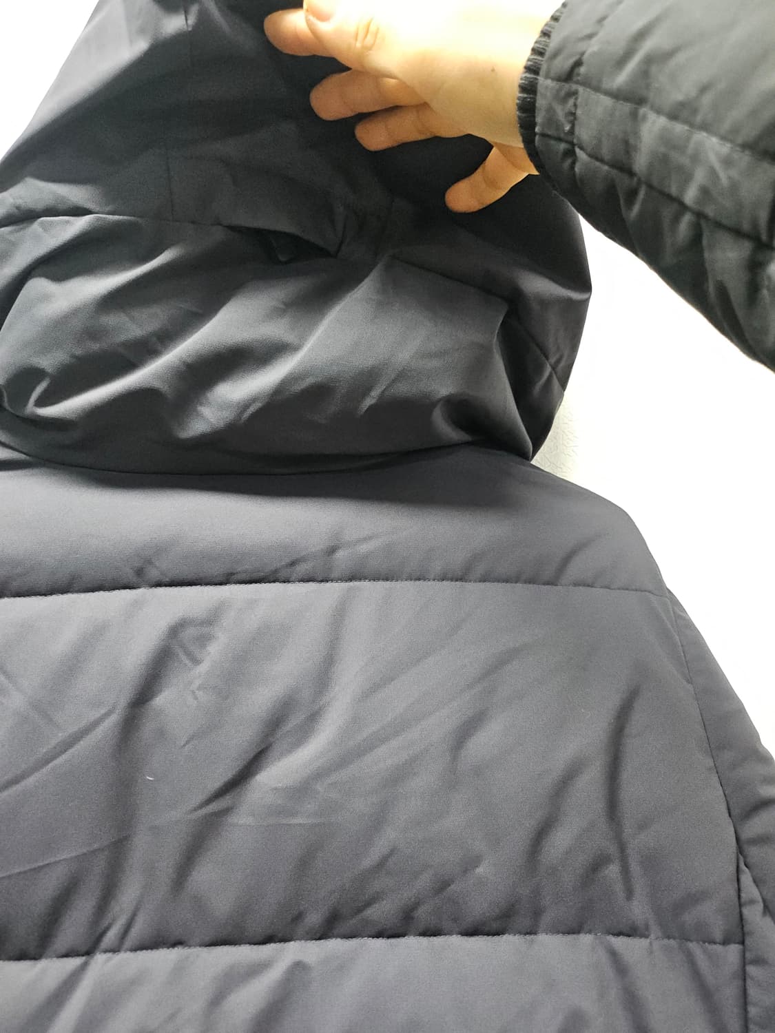 코오롱 구스 후드 롱 패딩 그레이 90 상품이미지4