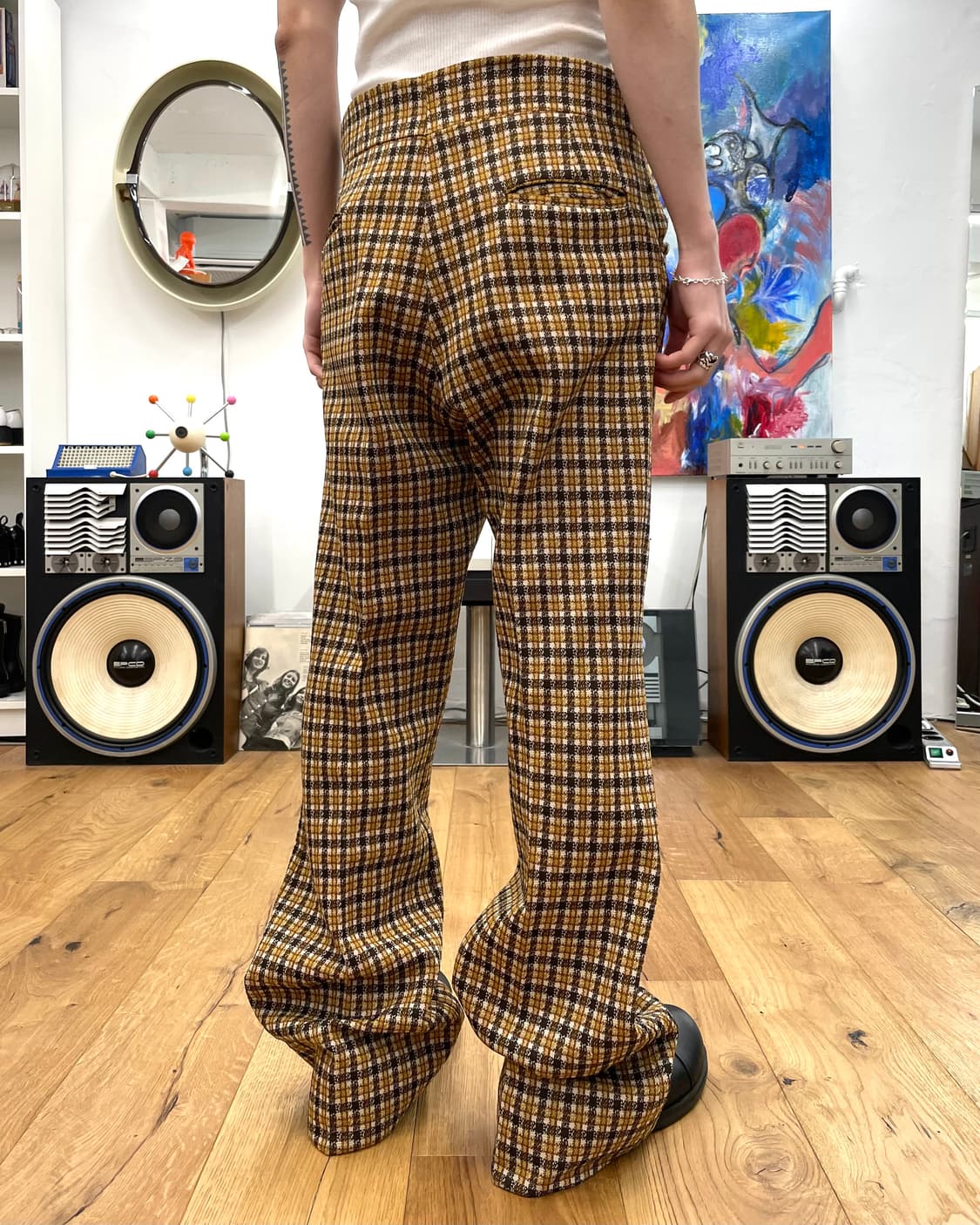 [33] 80s 체크 플레어 팬츠 상품이미지2