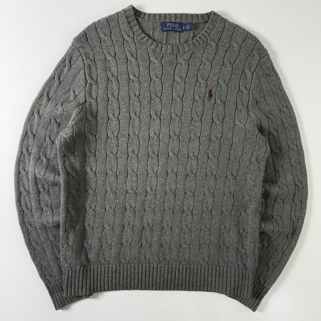 Polo 폴로 랄프로렌 신형 멜란지 그레이 케이블 니트 상품이미지1