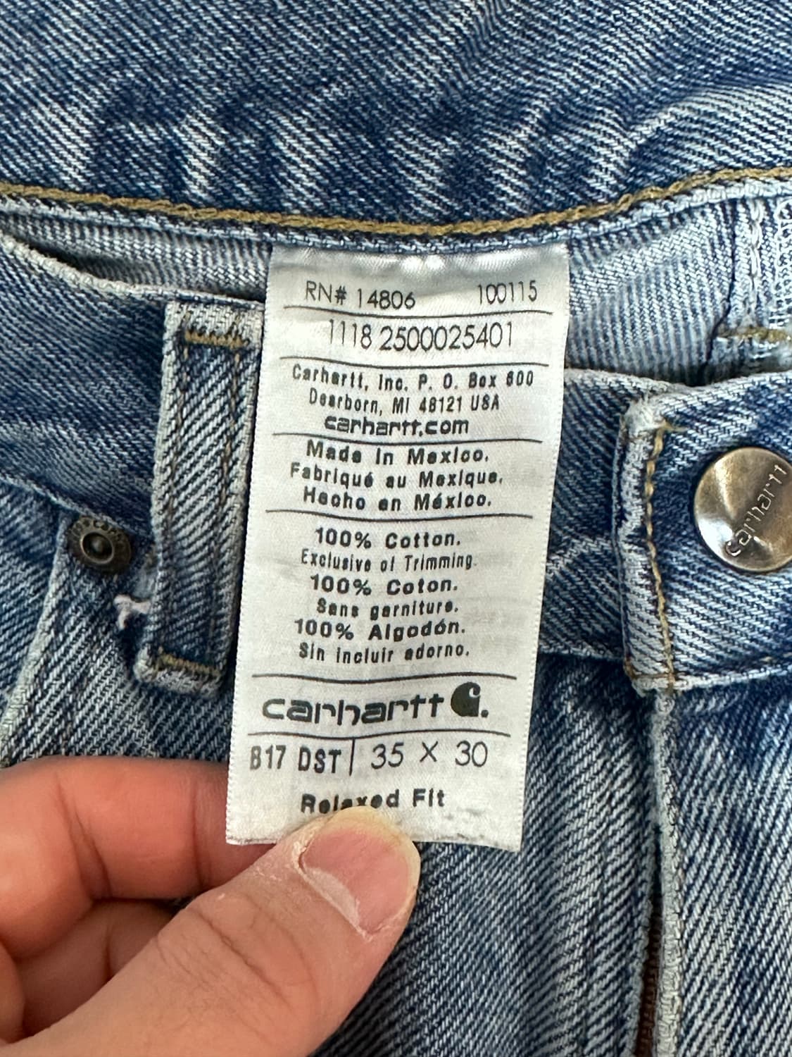 칼하트 반티지 청바지 진 상품이미지5